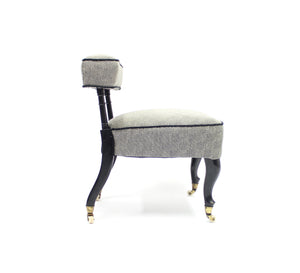 Small antique Slipper chair on castors, late 19th century