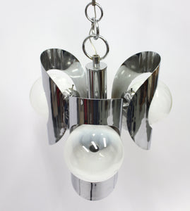 Italian three light chromed ceiling light, 1960s