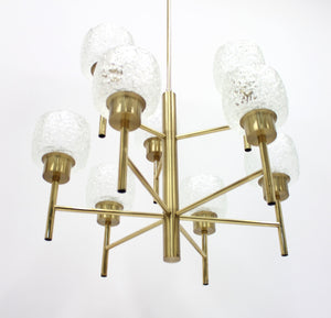 Swedish brass chandelier, 1960s