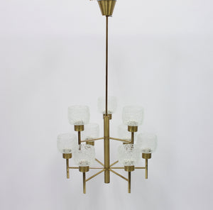 Swedish brass chandelier, 1960s