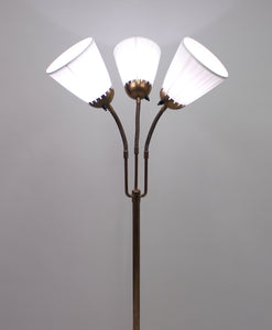 Swedish brass, Three-Light, Floor Lamp, 1940s