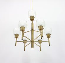 Load image into Gallery viewer, Swedish brass chandelier, 1960s