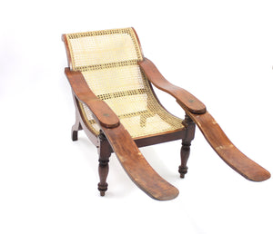 Colonial Plantation Chair with Rattan Seat, late 19th century
