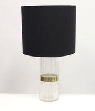 Load image into Gallery viewer, Swedish Brass and Pressed Glass Table Lamp, 1960s