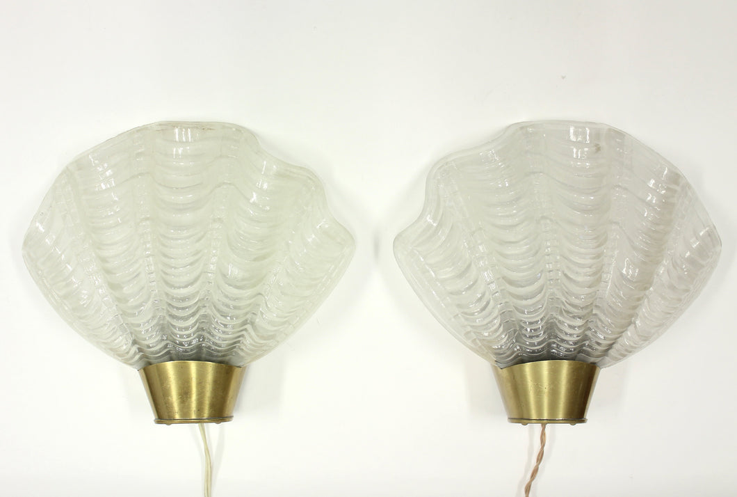 Shell Shaped Model Coquille Wall Sconces from ASEA, 1940s, Set of 2