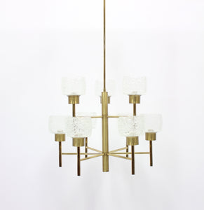 Swedish brass chandelier, 1960s