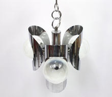 Load image into Gallery viewer, Italian three light chromed ceiling light, 1960s