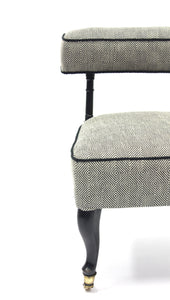 Small antique Slipper chair on castors, late 19th century