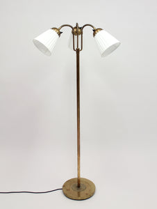 Swedish brass, Three-Light, Floor Lamp, 1940s