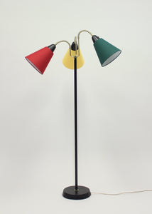 Mid-Century Swedish Three-Light Floor Lamp from AB Armaturhantverk