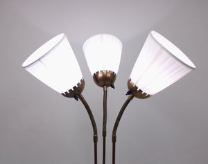 Swedish brass, Three-Light, Floor Lamp, 1940s