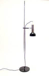 Vintage 1970's black and chrome plated floor light