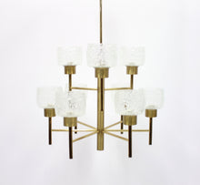 Load image into Gallery viewer, Swedish brass chandelier, 1960s