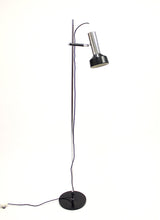 Load image into Gallery viewer, Vintage 1970&#39;s black and chrome plated floor light
