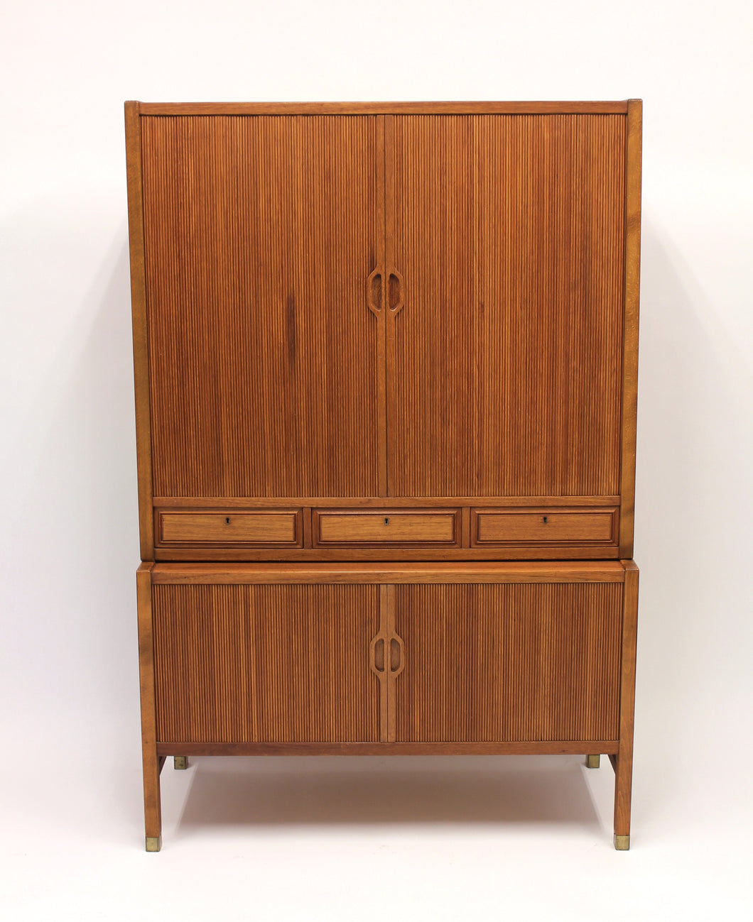 Swedish Teak Jalousie Cabinet by Carl-Axel Acking for Bodafors, 1950s