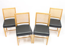 Load image into Gallery viewer, Finnish Oak, Leather &amp; Cane Dining Chairs by Carl Gustaf Hiort af Ornäs for Mikko Nupponen, 1950s, Set of 4