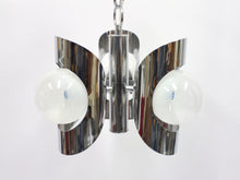 Load image into Gallery viewer, Italian three light chromed ceiling light, 1960s