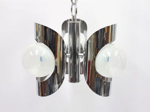 Italian three light chromed ceiling light, 1960s