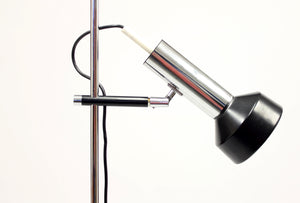 Vintage 1970's black and chrome plated floor light