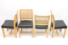 Load image into Gallery viewer, Finnish Oak, Leather &amp; Cane Dining Chairs by Carl Gustaf Hiort af Ornäs for Mikko Nupponen, 1950s, Set of 4