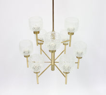 Load image into Gallery viewer, Swedish brass chandelier, 1960s