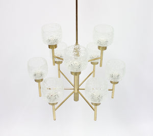 Swedish brass chandelier, 1960s
