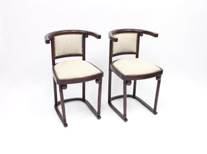 Cabaret Fledermaus chairs by Josef Hoffmann for Thonet, Set of 2