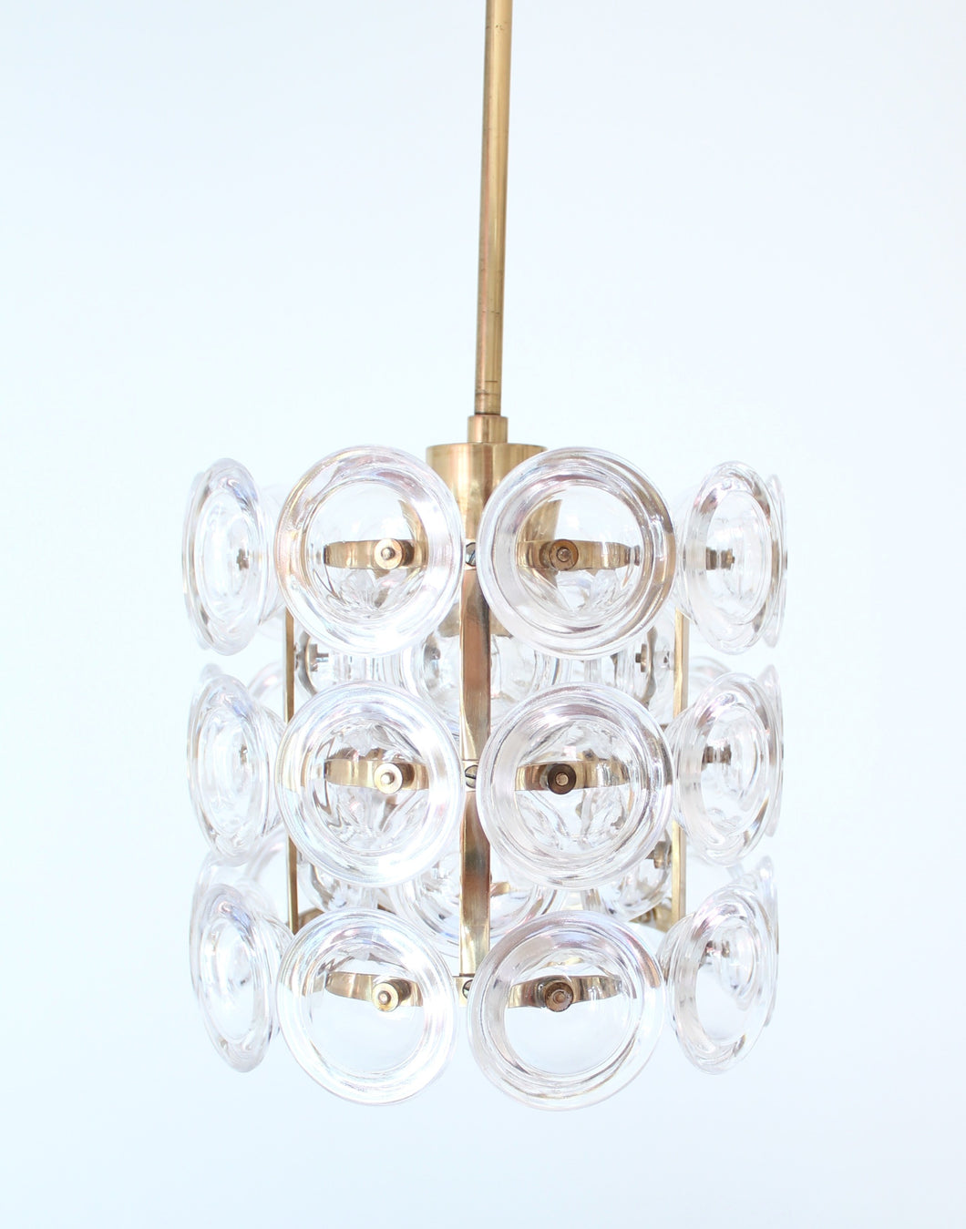 Glass & Brass Pendant by Carl Fagerlund for Orrefors, 1960s