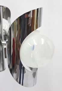 Italian three light chromed ceiling light, 1960s