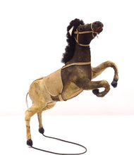 Load image into Gallery viewer, Charming early 20th century toy horse sculpture made of real horse hair